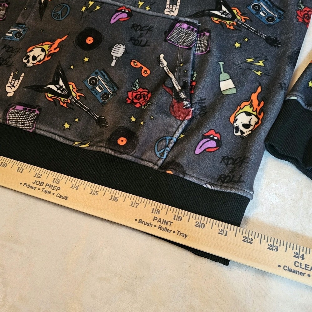 Spark Paws Rock & Roll Design Gray Hoodie Unisex Size XLarge (49in Chest) - Picture 7 of 9